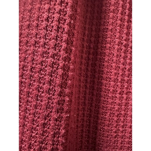 Waffle Knit 2-Piece Pajama Set Womens Medium Red Lounge Cozy Warm Stretch Comfy - Picture 11 of 13